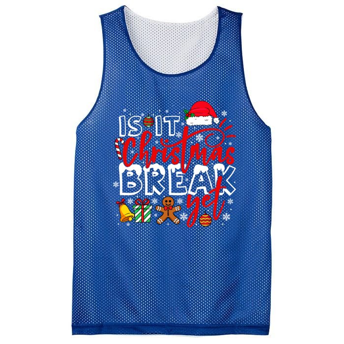 Retro Is It Christmas Break Yet Retro Xmas Winter Saying Gift Mesh Reversible Basketball Jersey Tank