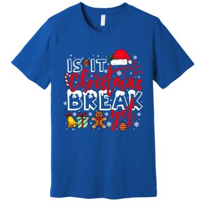 Retro Is It Christmas Break Yet Retro Xmas Winter Saying Gift Premium T-Shirt