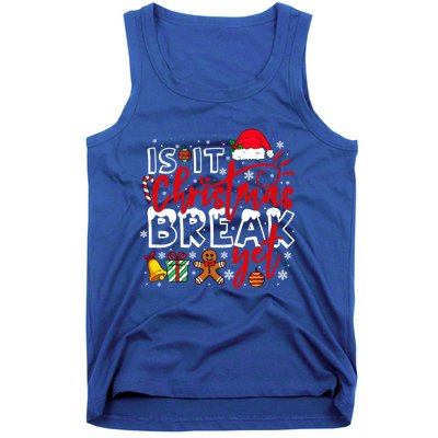 Retro Is It Christmas Break Yet Retro Xmas Winter Saying Gift Tank Top