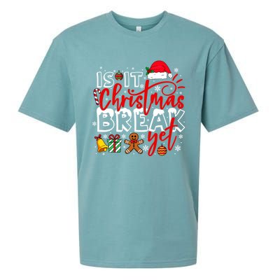 Retro Is It Christmas Break Yet Retro Xmas Winter Saying Gift Sueded Cloud Jersey T-Shirt