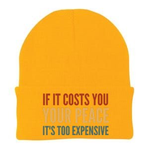 Retro If It Costs You Your Peace Its Too Expensive Knit Cap Winter Beanie