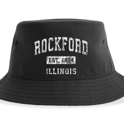Rockford Illinois Il Vintage Established Sustainable Bucket Hat