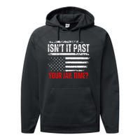 Retro IsnT It Past Your Jail Time Vintage American Flag Performance Fleece Hoodie