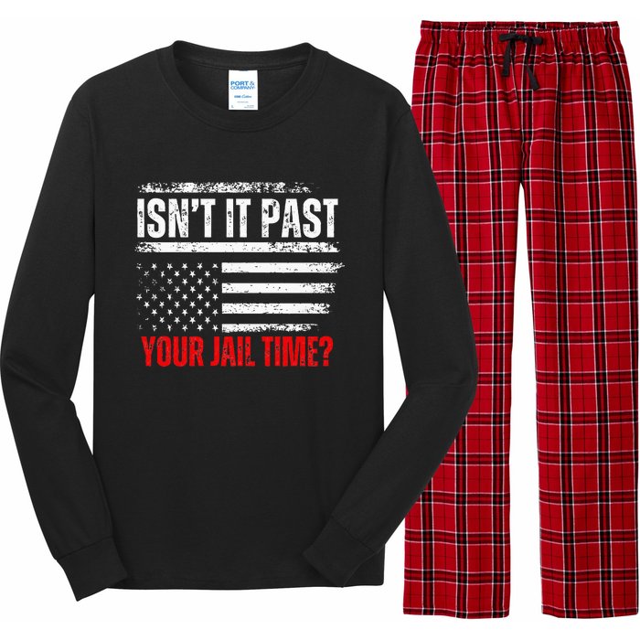 Retro IsnT It Past Your Jail Time Vintage American Flag Long Sleeve Pajama Set