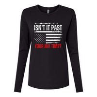 Retro IsnT It Past Your Jail Time Vintage American Flag Womens Cotton Relaxed Long Sleeve T-Shirt