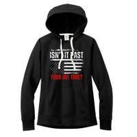 Retro IsnT It Past Your Jail Time Vintage American Flag Women's Fleece Hoodie