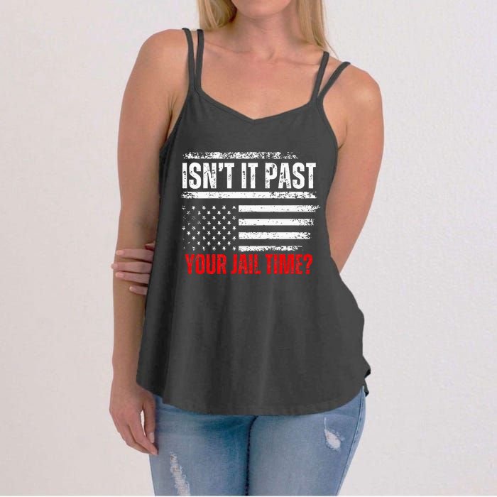 Retro IsnT It Past Your Jail Time Vintage American Flag Women's Strappy Tank