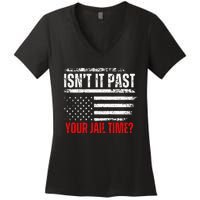 Retro IsnT It Past Your Jail Time Vintage American Flag Women's V-Neck T-Shirt