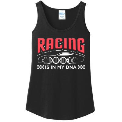 Racing Is In My Dna Because Racecar Drive Dirt Track Racing Funny Gift Ladies Essential Tank