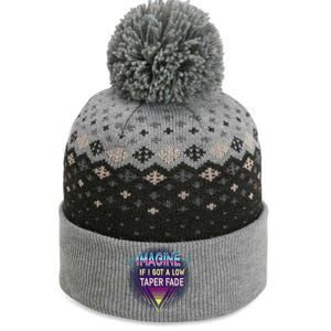 Retro Imagine If I Got A Low Taper Fade Funny Viral Meme The Baniff Cuffed Pom Beanie