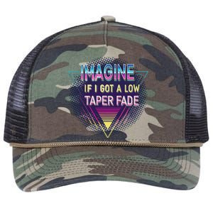 Retro Imagine If I Got A Low Taper Fade Funny Viral Meme Retro Rope Trucker Hat Cap