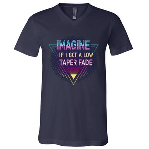 Retro Imagine If I Got A Low Taper Fade Funny Viral Meme V-Neck T-Shirt