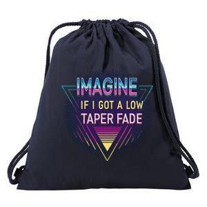 Retro Imagine If I Got A Low Taper Fade Funny Viral Meme Drawstring Bag