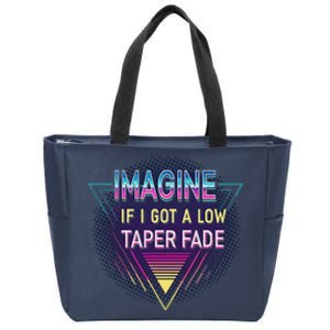 Retro Imagine If I Got A Low Taper Fade Funny Viral Meme Zip Tote Bag