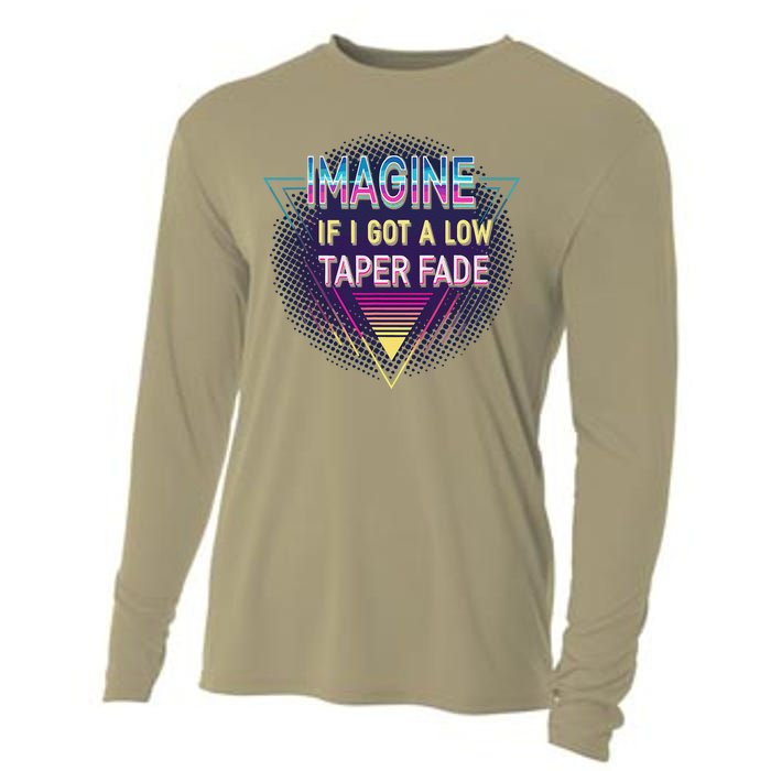 Retro Imagine If I Got A Low Taper Fade Funny Viral Meme Cooling Performance Long Sleeve Crew