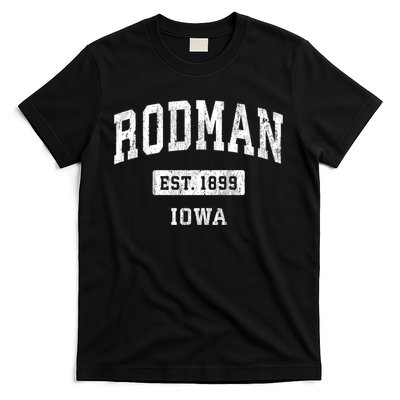 Rodman Iowa Ia Vintage Sports Established T-Shirt