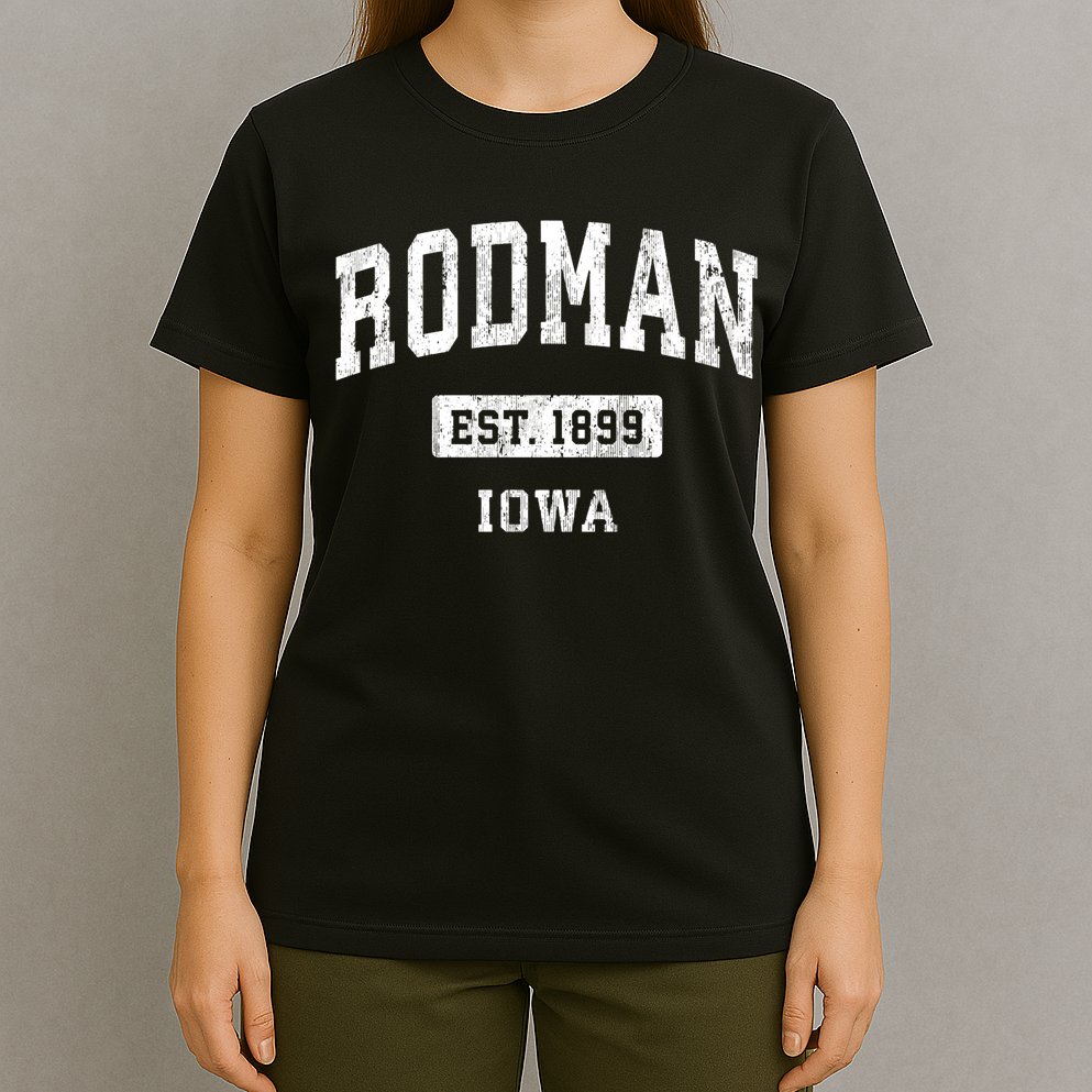 Rodman Iowa Ia Vintage Sports Established T-Shirt
