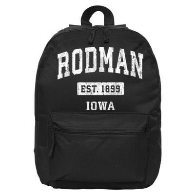 Rodman Iowa Ia Vintage Sports Established 16 in Basic Backpack