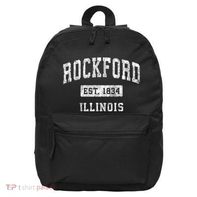 Rockford Illinois Il Vintage Established Sports 16 in Basic Backpack