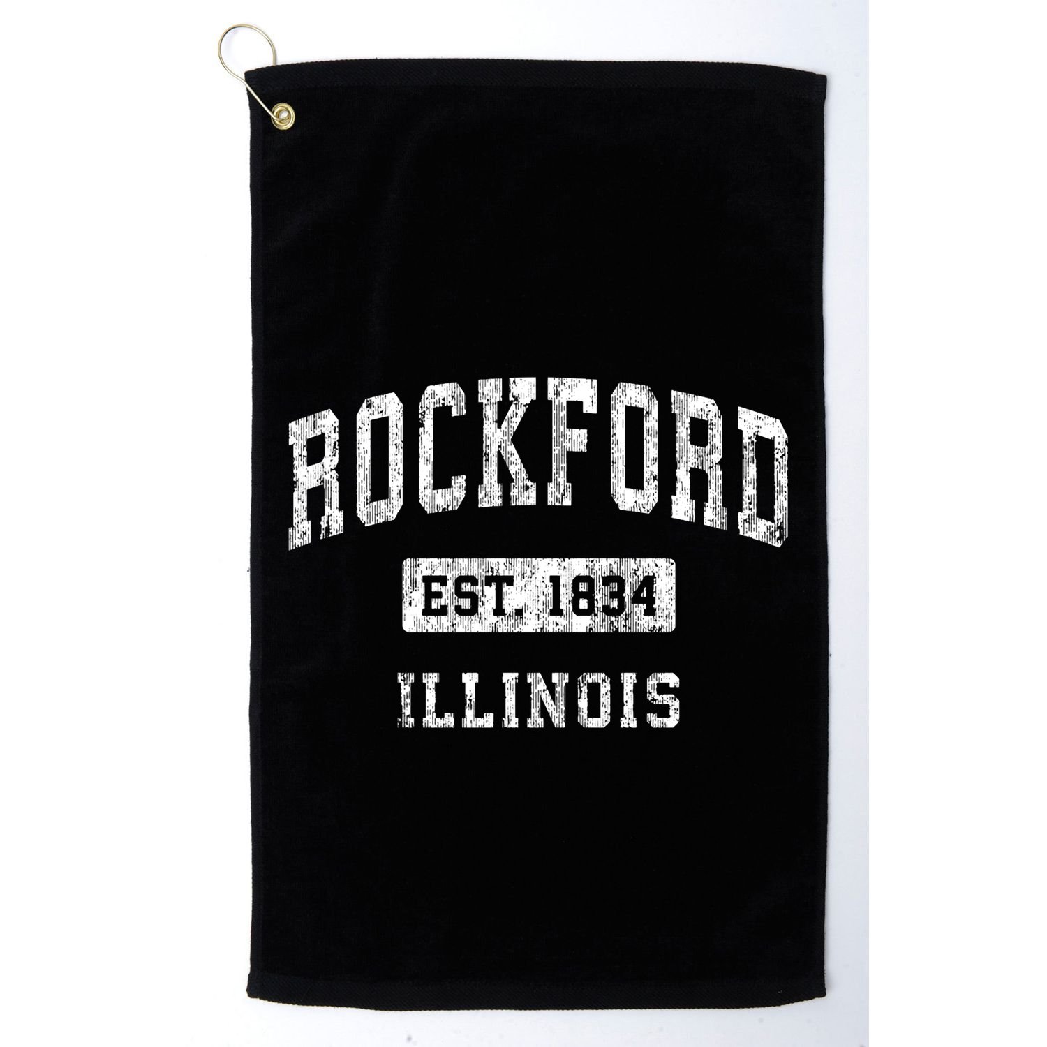 Rockford Illinois Il Vintage Established Sports Golf Towel
