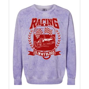 Racing Is In My Blood Colorblast Crewneck Sweatshirt