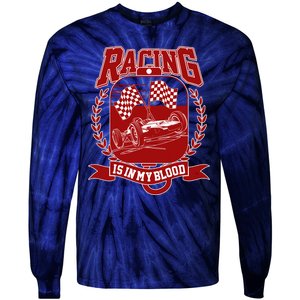 Racing Is In My Blood Tie-Dye Long Sleeve Shirt