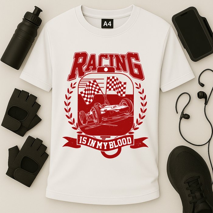 Racing Is In My Blood Cooling Performance Crew T-Shirt