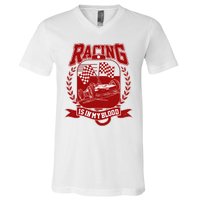 Racing Is In My Blood V-Neck T-Shirt