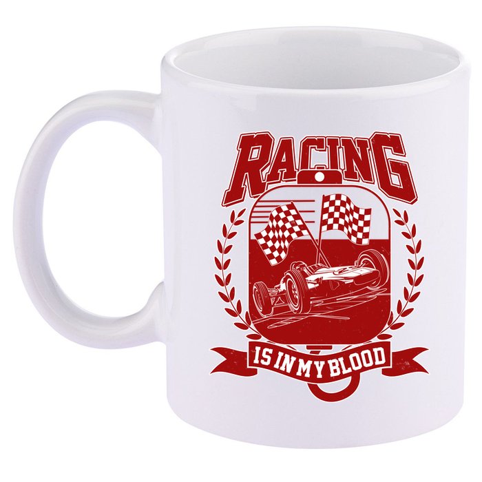 Racing Is In My Blood 11oz C Handle Ceramic Mug