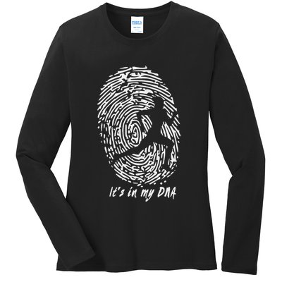 Running ItS In My Dna Ladies Long Sleeve Shirt