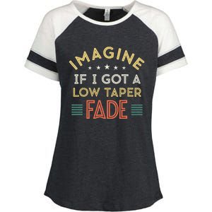 Retro Imagine If I Got A Low Taper Fade Funny Viral Meme Enza Ladies Jersey Colorblock Tee