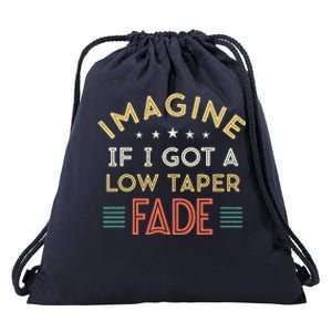 Retro Imagine If I Got A Low Taper Fade Funny Viral Meme Drawstring Bag