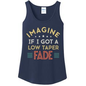 Retro Imagine If I Got A Low Taper Fade Funny Viral Meme Ladies Essential Tank