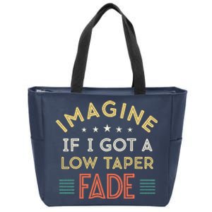 Retro Imagine If I Got A Low Taper Fade Funny Viral Meme Zip Tote Bag