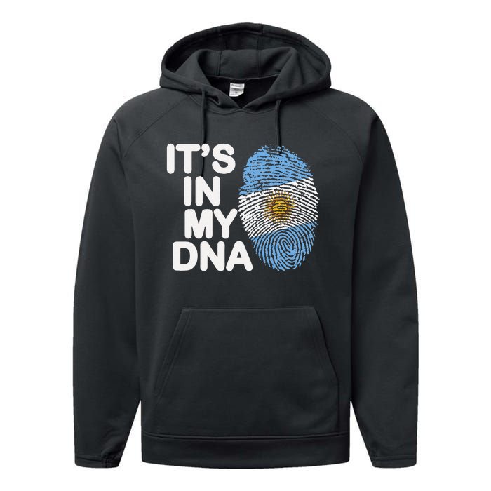 Retro It's In My DNA Argentinian Argentine soccer Performance Fleece Hoodie