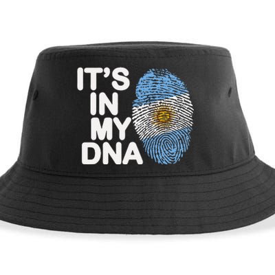 Retro It's In My DNA Argentinian Argentine soccer Sustainable Bucket Hat