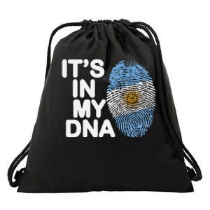 Retro It's In My DNA Argentinian Argentine soccer Drawstring Bag