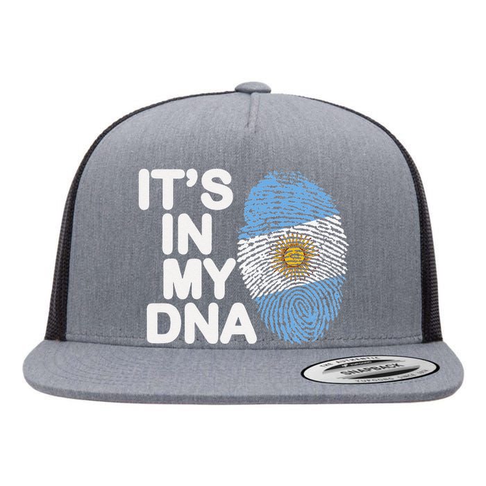 Retro It's In My DNA Argentinian Argentine soccer Flat Bill Trucker Hat