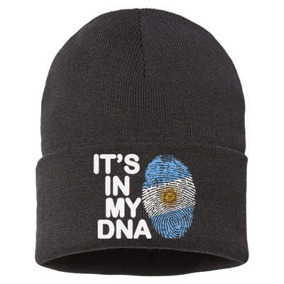 Retro It's In My DNA Argentinian Argentine soccer Sustainable Knit Beanie