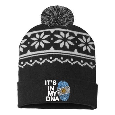 Retro It's In My DNA Argentinian Argentine soccer USA-Made Snowflake Beanie