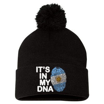 Retro It's In My DNA Argentinian Argentine soccer Pom Pom 12in Knit Beanie