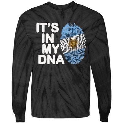 Retro It's In My DNA Argentinian Argentine soccer Tie-Dye Long Sleeve Shirt