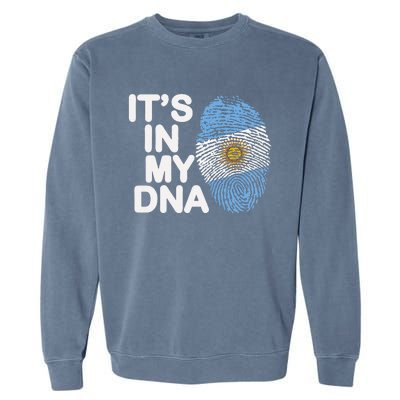 Retro It's In My DNA Argentinian Argentine soccer Garment-Dyed Sweatshirt