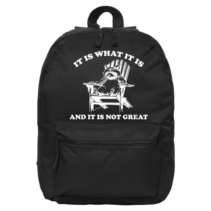 Raccoon It Is What It Is And It Is Not Great 16 in Basic Backpack