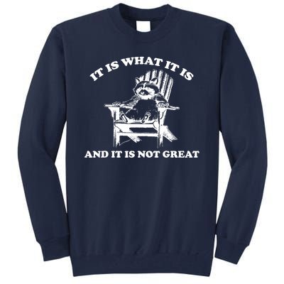 Raccoon It Is What It Is And It Is Not Great Tall Sweatshirt