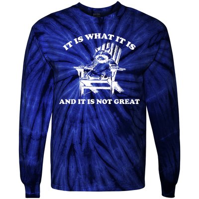 Raccoon It Is What It Is And It Is Not Great Tie-Dye Long Sleeve Shirt