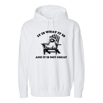 Raccoon It Is What It Is And It Is Not Great Garment-Dyed Fleece Hoodie