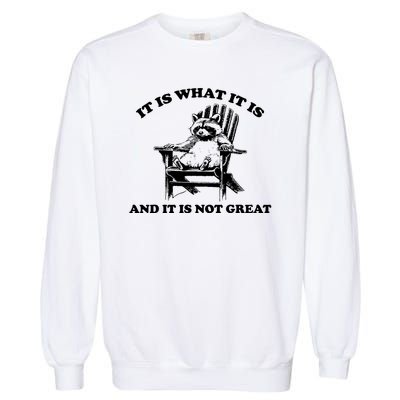 Raccoon It Is What It Is And It Is Not Great Garment-Dyed Sweatshirt