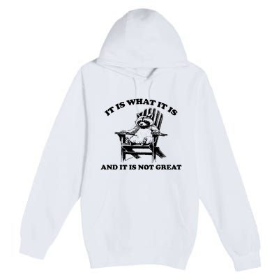 Raccoon It Is What It Is And It Is Not Great Premium Pullover Hoodie