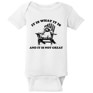 Raccoon It Is What It Is And It Is Not Great Baby Bodysuit